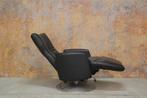 ZGANieuw zwarte leren Leolux Kepler relaxfauteuil electrisch, LEolux, Design, Ophalen of Verzenden, Zo goed als nieuw