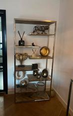 Luxe Vakkenkast – Zilver met visgraat old elm, Zo goed als nieuw, 150 tot 200 cm, 25 tot 50 cm, 50 tot 100 cm