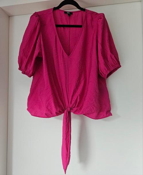Roze fuchsia blouse top knoopdetail maat 44 C&A, Kleding | Dames, Blouses en Tunieken, Zo goed als nieuw, Maat 42/44 (L), Roze