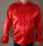 Rode glimmende Carnaval Blouse met Ruffles, Ophalen of Verzenden