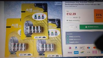 NIEUWE ventieldopjes met bandenspanningsmeter beschikbaar voor biedingen