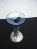 Antiek vaasje met verzilverde voet [ Silplex 90 ], Antiek en Kunst, Antiek | Glas en Kristal, Ophalen of Verzenden
