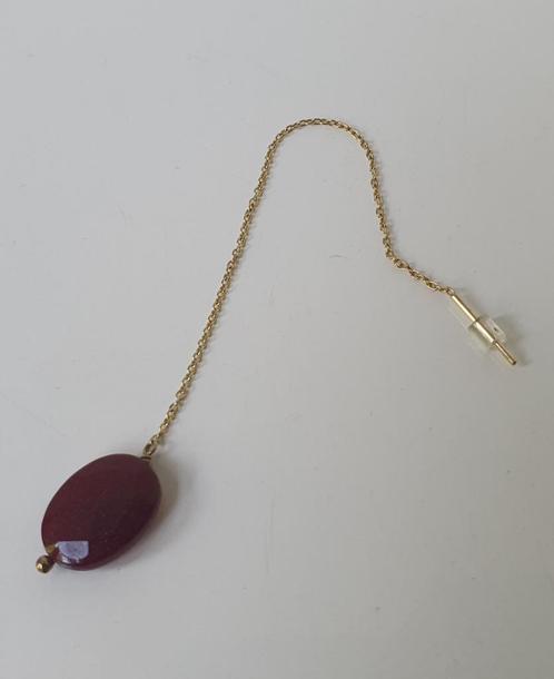 van A Beautiful Story: Elegant granaat gouden oorbel, Sieraden, Tassen en Uiterlijk, Oorbellen, Nieuw, Hangers, Goud, Rood, Met edelsteen