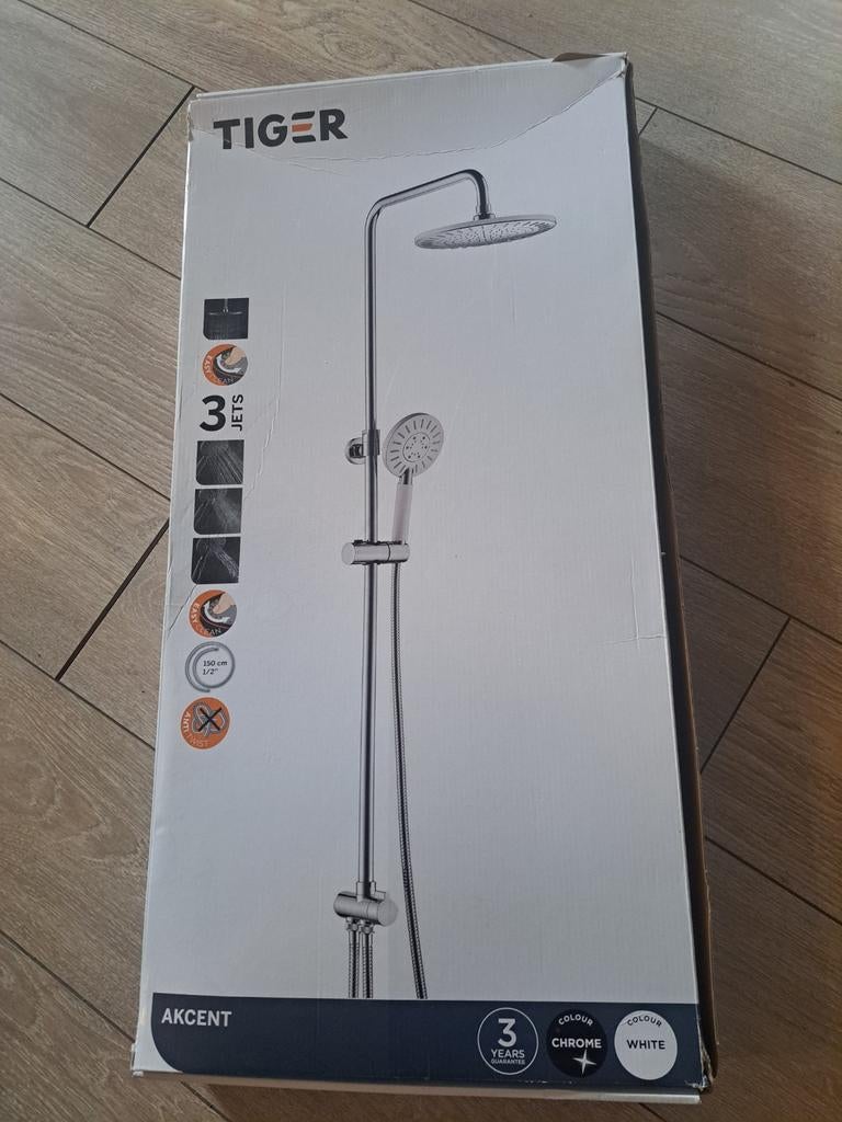 Tiger akcent 3 jets douche colour chrome wit. Nieuw. Nog in, Ophalen of Verzenden, Nieuw, Douche