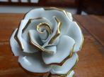 Vintage metalen sierstuk met porseleinen rozen, Antiek en Kunst, Ophalen of Verzenden