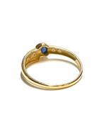 18k gouden ring met een saffier en diamanten, -, 19 tot 20, -, Ophalen of Verzenden