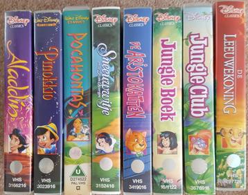 verschillende videobanden kinderfilms (o.a originele Disney)