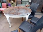 Tafel met 4 stoelen, Ophalen of Verzenden, Gebruikt, Rechthoekig, 50 tot 100 cm