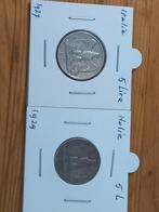 Italia 5 lire 1927-1929, Ophalen of Verzenden, Overige landen, Zilver