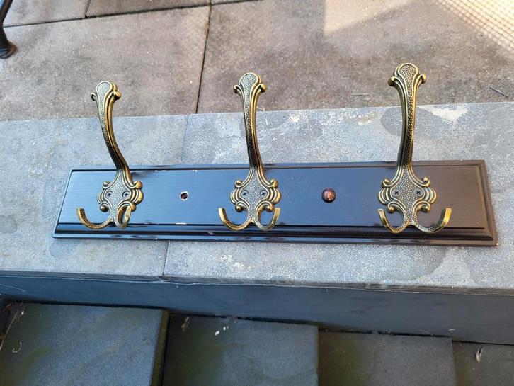 Vintage Wandkapstok met 3 Haken, Huis en Inrichting, Woonaccessoires | Kapstokken, Gebruikt, Wandkapstok, Minder dan 100 cm, Hout