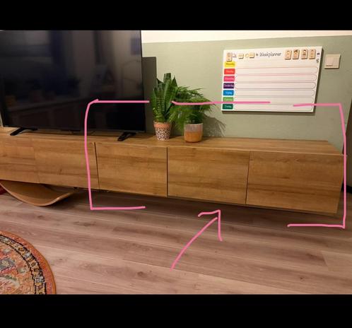 Wandgemonteerd kast dressoir tv-meubel hout, Huis en Inrichting, Kasten | Dressoirs, Zo goed als nieuw, 25 tot 50 cm, Ophalen of Verzenden