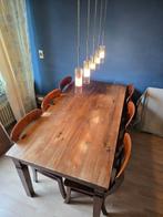 Teakhouten eetkamertafel met stoelen, Huis en Inrichting, Ophalen, Gebruikt, Mid Century Modern / MCM, Teakhout