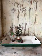 Oude houten mangelbak in kersttinten, Ophalen of Verzenden