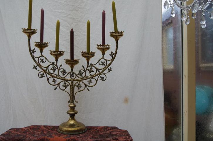 Halve maan kandelaar  ( Antiek, Antiek en Kunst, Antiek | Religie, Ophalen of Verzenden