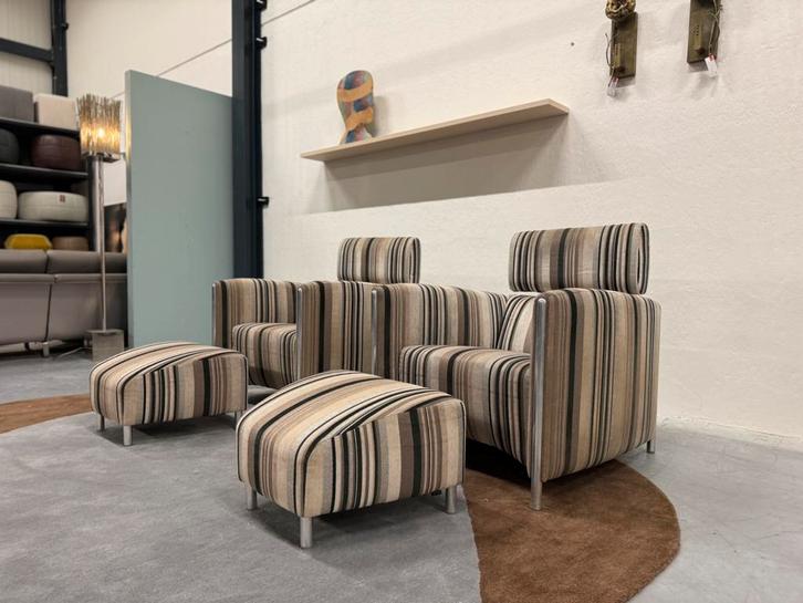 2 Leolux Goncharov Fauteuils stof Design stoel Poef, Huis en Inrichting, Fauteuils, Nieuw, Stof, 75 tot 100 cm, Ophalen of Verzenden