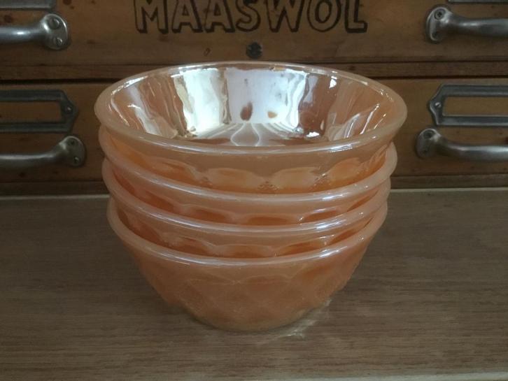 Vintage Glazen Schalen Set Anchor Hocking  Fire King USA., Huis en Inrichting, Keuken | Servies, Zo goed als nieuw, Glas, Ophalen of Verzenden