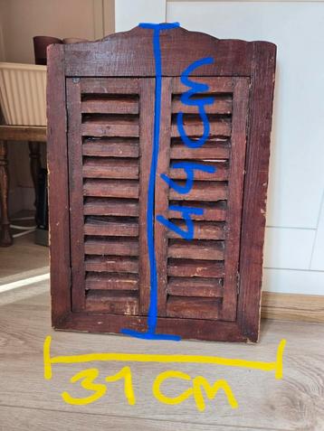 Vintage spiegel met houten luikdeuren – handgemaakt beschikbaar voor biedingen