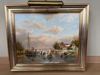 Albert Temming “Hollands winterlandschap met schaatsers”, Antiek en Kunst, Ophalen of Verzenden