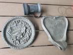 tinnen voorwerpen -bewerkt bordje-bonbonnière-kannetje, Antiek en Kunst, Antiek | Tin, Ophalen of Verzenden