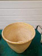 bloempot geel gekwast groot, Ophalen of Verzenden, 'T Olde Gre-j, Info@toldegrej.nl, Endepoelstraat 20f Didam