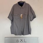 6XL Angelo Litrico Overhemd Grijs Blokjes Korte Mouwen, Angelo Litrico, Nieuw, Ophalen of Verzenden, Overige halswijdtes