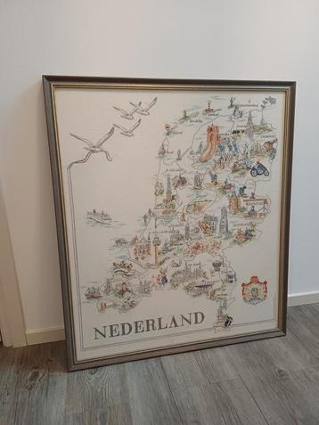 Geborduurde Landkaart Nederland beschikbaar voor biedingen