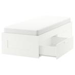 1 persoonsbed wit IKEA, 90 cm, Gebruikt, Eenpersoons, Wit