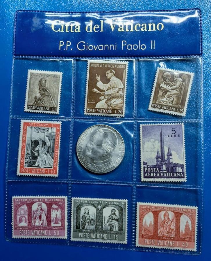 Penning en postzegels Joannes Paulus II - Vaticaanstad, Postzegels en Munten, Penningen en Medailles, Overige materialen, Buitenland