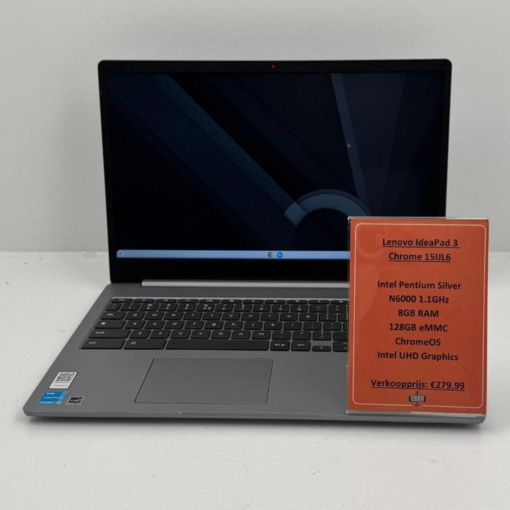Lenovo IdeaPad 3 Chrome 15IJL6 Laptop | Intel Pentium 128GB, Computers en Software, Chromebooks, Zo goed als nieuw, 8 GB, 128 GB
