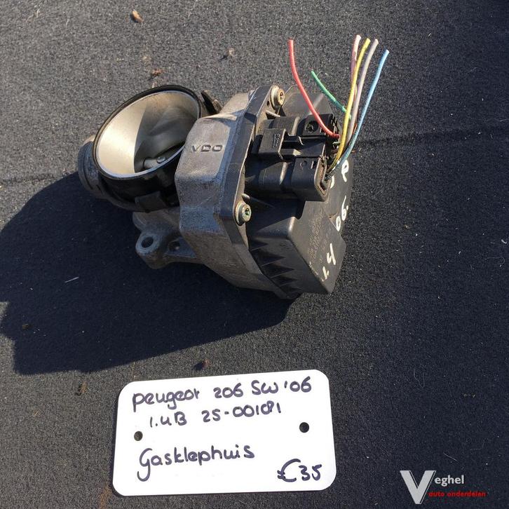 Peugeot 206 SW 1.4 Benzine 2006 2500181   Gasklephuis, Auto-onderdelen, Brandstofsystemen, Gebruikt, Ophalen of Verzenden