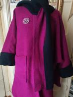 Wollen jas met broche - Maat M/XXL, Ophalen of Verzenden, Zo goed als nieuw, Maat 38/40 (M), Roze