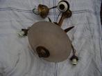 hanglamp lamp antiek artdeco glas woonkamer sfeer decoratie, Huis en Inrichting, Lampen | Hanglampen, Gebruikt, 50 tot 75 cm, Metaal