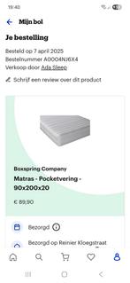Pocketvering Matras 90x200 - Nieuwstaat, Ophalen, 90 cm, Eenpersoons, Zo goed als nieuw