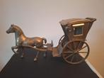 Antiek koperen paard met wagen in perfecte staat, Antiek en Kunst, Ophalen of Verzenden, Koper