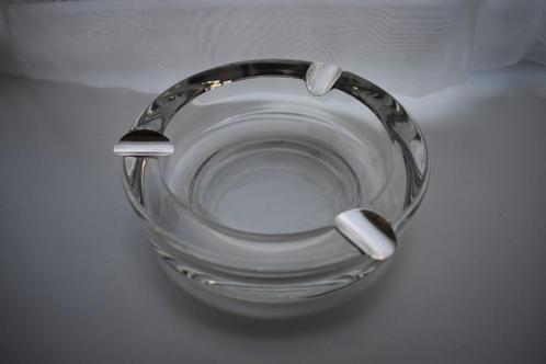 2 x asbak kristal en glas met zilver gekeurd design vintage, Antiek en Kunst, Antiek | Glas en Kristal, Ophalen of Verzenden
