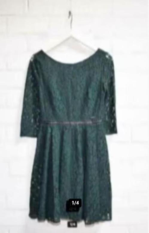 Guess - Prachtige groene kanten jurk maat M - Nieuw €129, Kleding | Dames, Jurken, Nieuw, Maat 38/40 (M), Groen, Boven de knie