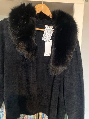 Zwarte Vest met Bontkraag - NED - Maat XL beschikbaar voor biedingen