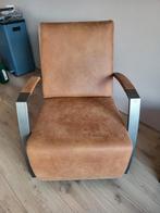 Mooie industriële cognac kleurige fauteuil/relax stoel, Huis en Inrichting, Ophalen of Verzenden, Zo goed als nieuw, Minder dan 75 cm