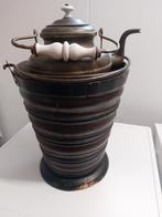 Antieke theeketel met houten emmer, Ophalen of Verzenden