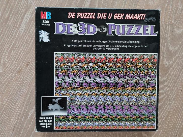 Vintage MB 3D puzzel 'Puzzel die u gek maakt', Hobby en Vrije tijd, Denksport en Puzzels, Gebruikt, Legpuzzel, 500 t/m 1500 stukjes