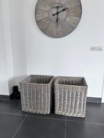 Rieten grote grijze manden, Ophalen, Mand, Vierkant, Zo goed als nieuw
