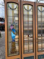 4 -delige set glas in lood deuren jugendstil 255x232cm., Antiek en Kunst, Ophalen