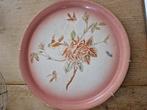 Roze emaille gebloemde schaal met vogels en bloemen, Antiek en Kunst, Antiek | Emaille, Ophalen of Verzenden
