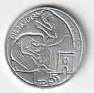 5   lire  1975   Vaticaan. km. 126, Ophalen of Verzenden, Overige landen, Losse munt