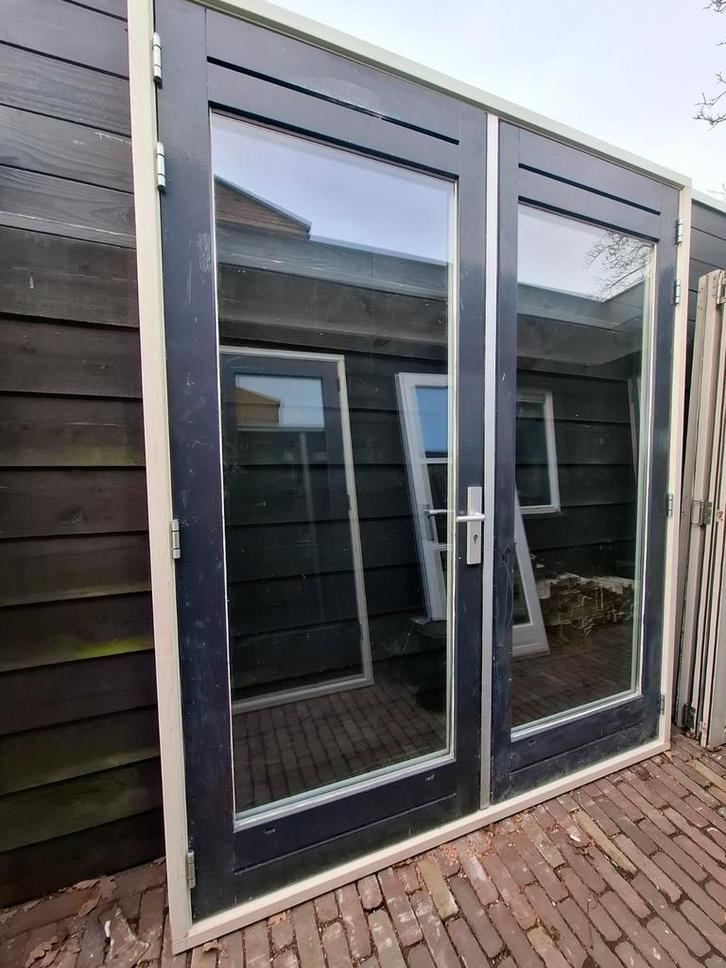 Openslaande tuindeuren dubbel glas deuren terrasdeuren pui, Doe-het-zelf en Verbouw, Kozijnen en Schuifpuien, Zo goed als nieuw