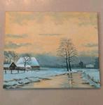 Gesigneerd schilderij - Winterlandschap in de zon, Ophalen of Verzenden