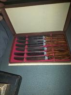 Vintage bakelieten messen set in doos, Ophalen of Verzenden