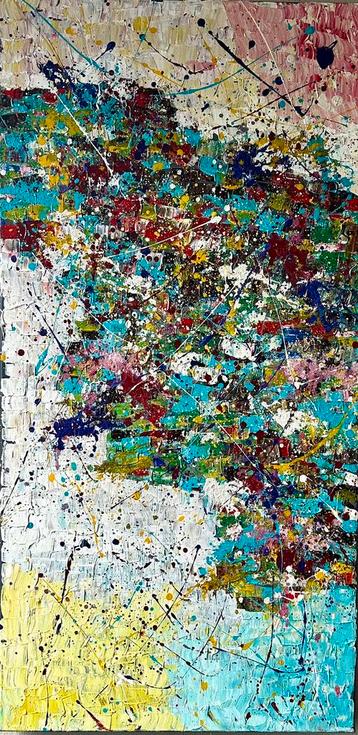Valera- Kleurrijke abstract- Handgeschilderd- Uniek beschikbaar voor biedingen