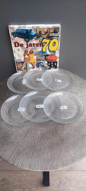 6 Vintage Nieuw Duralex glazen ontbijt borden 18.5 cm beschikbaar voor biedingen