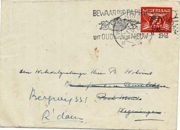 Envelope Rotterdam 1943 Zegel 7 ½ cent roodbruin beschikbaar voor biedingen